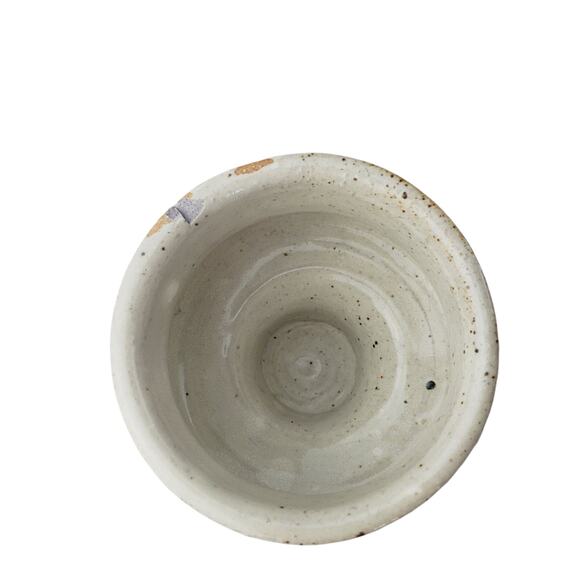 Handmade Clay Vase Small Beige & White Collectible Spotted Nature Vibe Modern - Picture 4 of 8